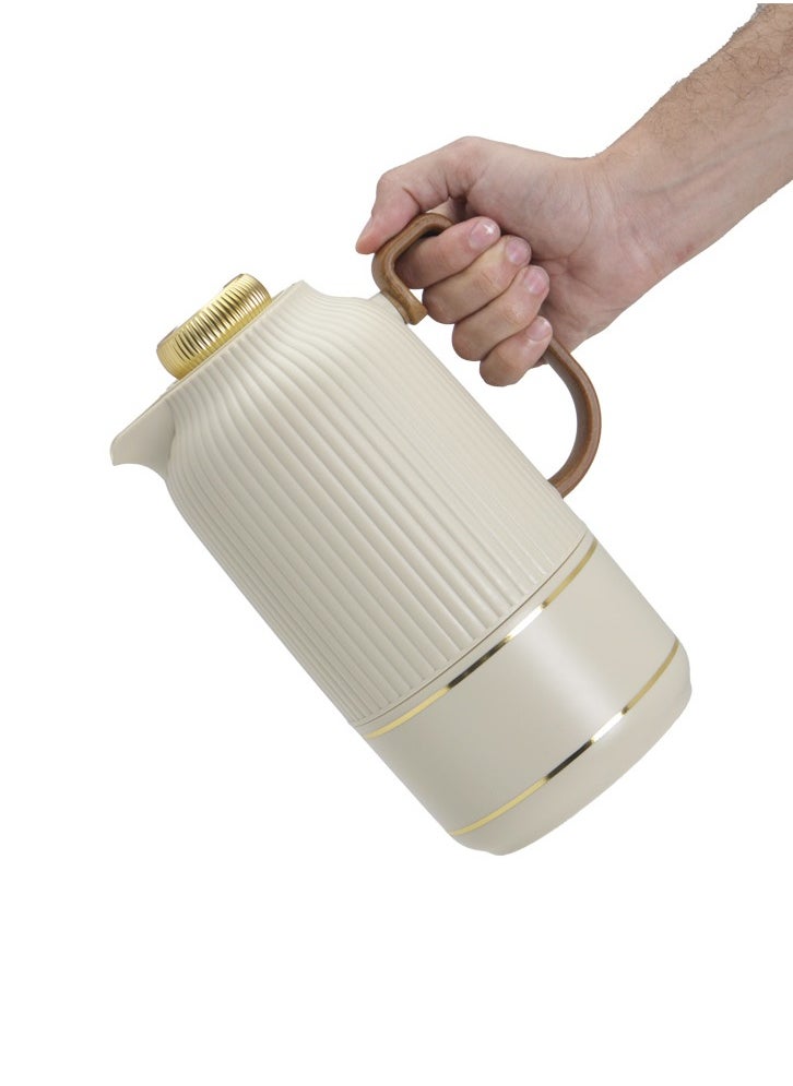 Badraig Thermos for tea and coffee Khaki/Gold 1 liter  - Image 2