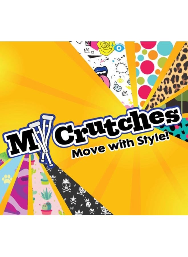 SCS Direct My Crutches - Youth Junior for Kids with Adjustable Handgrip and Length! Children 3'9" to 4'5" Made of Lightweight, Durable Aluminum with Underarm Padding Doodle Pattern - Image 5