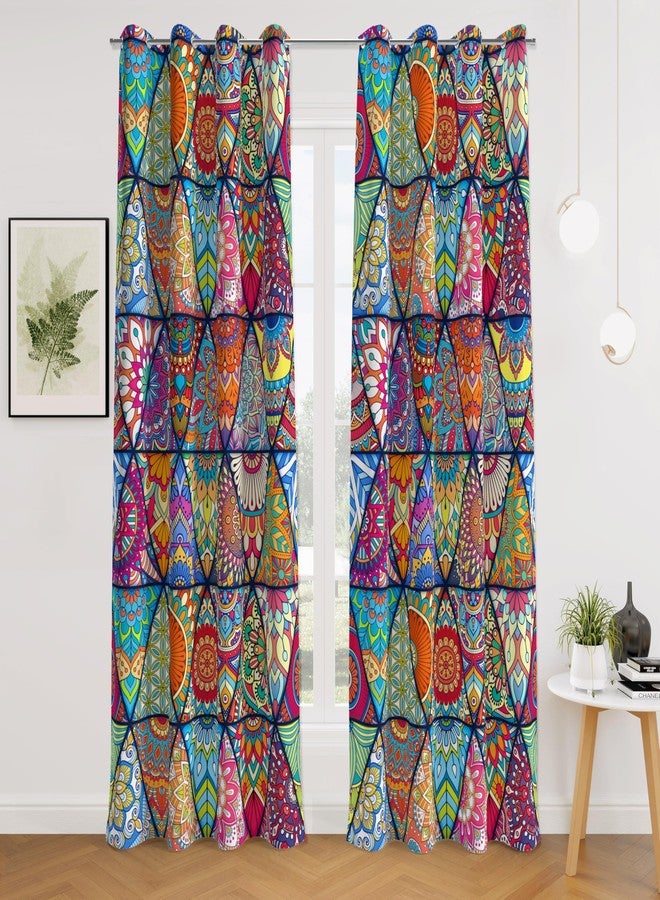 Tyrot Boho Mandala 100% Blackout Curtains for Bedroom 96 inch Length 2 Panels Set Colorful Bohemian Floral Thermal Insulated Room Darkening Window Drapes Black Out Curtains for Living Room, 52Wx96L - Image 2