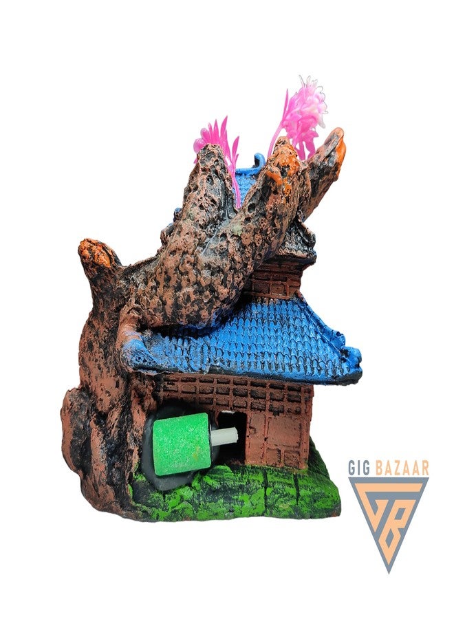 GIG BAZAAR-Beautiful Monk House Aquarium Decoration for Fish Tanks-Enhance Your Underwater World (Multi Colored) - Image 3