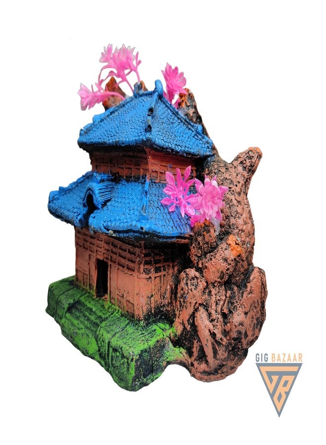 GIG BAZAAR-Beautiful Monk House Aquarium Decoration for Fish Tanks-Enhance Your Underwater World (Multi Colored) - Image 2