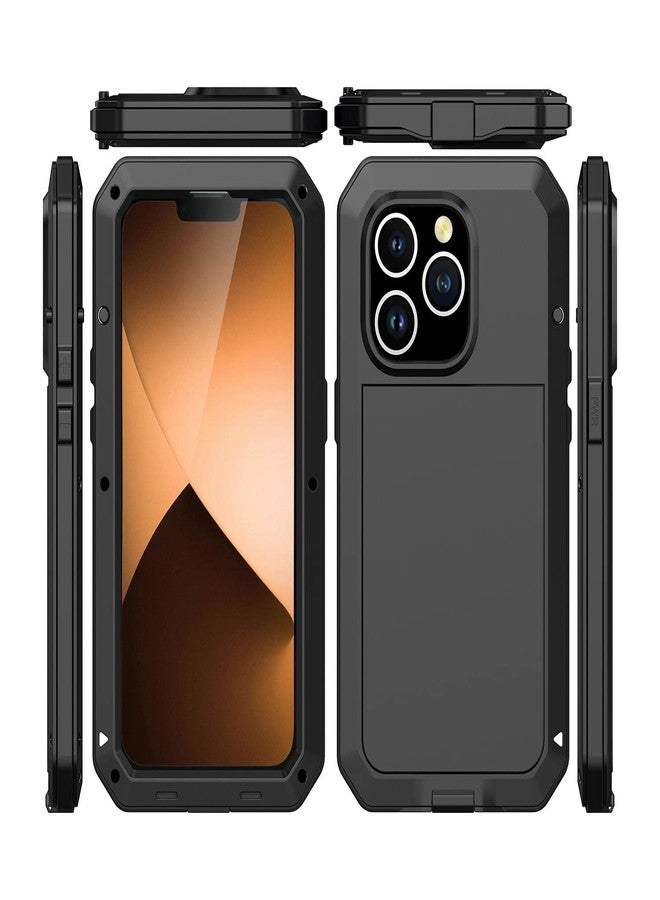 Marrkey iPhone 14 Pro Max Case, 360 Full Body Protective Cover Heavy Duty Shockproof [Tough Armour] Aluminum Alloy Metal Case with Silicone Built-in Screen Protector for iPhone 14 Pro Max 6.7 - Black - Image 4