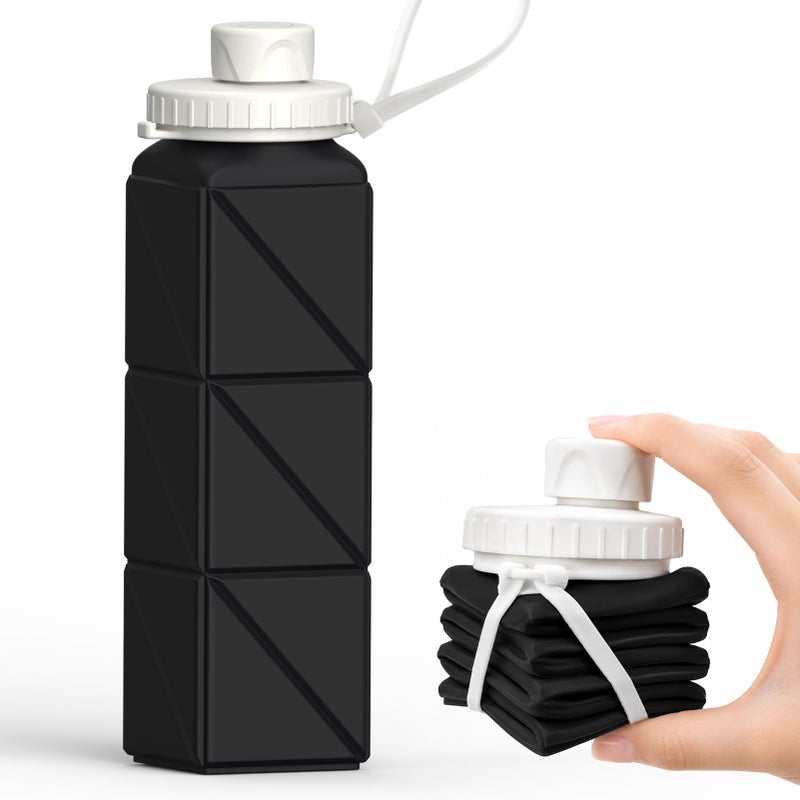 BEAUTAIL Collapsible Water Bottle 610 mL, Silicone Travel Water Bottle - Image 1