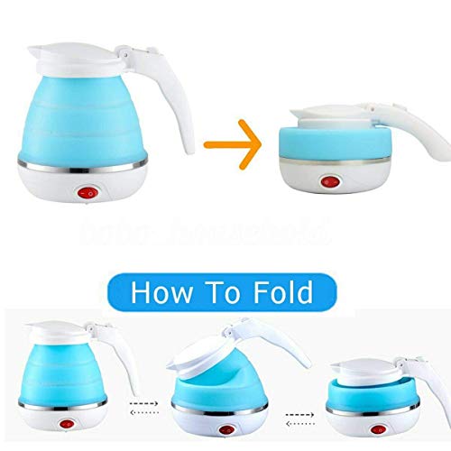 RUMPES Travel Foldable Electric Kettle Fast Boiling Food Grade Silicone Beautiful Design Collapsible, Portable, Foldable Boil Dry Protection 600ML for Most Travel and Home & Office (Multi) 600 watts - Image 4
