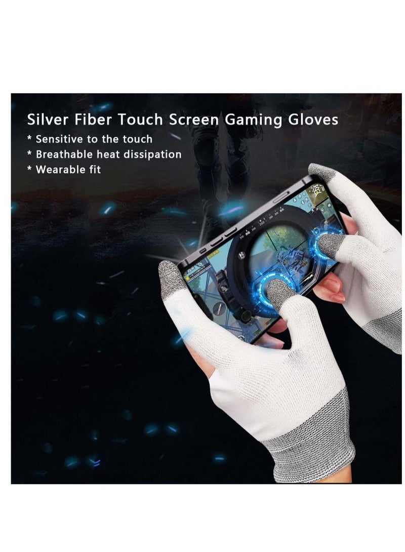 Captaintech E-Sports Gaming Gloves, Gaming Finger Sleeves, Anti-Sweat Breathable, Thumb Sleeves for Highly Sensitive Nano-Silver Fiber Material + Nylon, for Touch Screen for PUBG Mobile Phone Games Accessories - Image 3