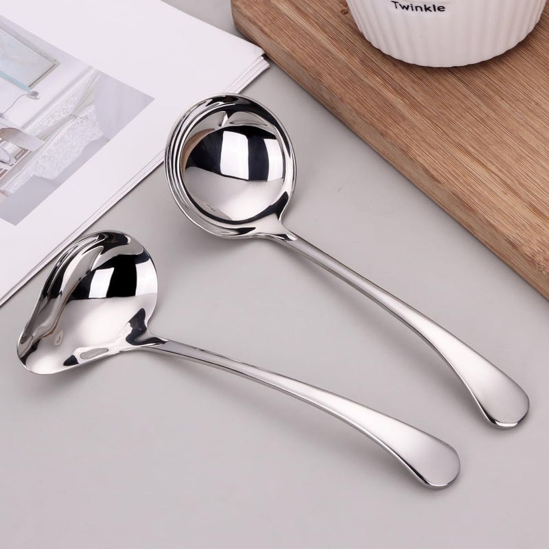 Mafier 1-Piece Sauce Ladle and 1-Piece Gravy Ladle, 18/10 Stainless Steel, Dishwasher Safe(Silver) - Image 3
