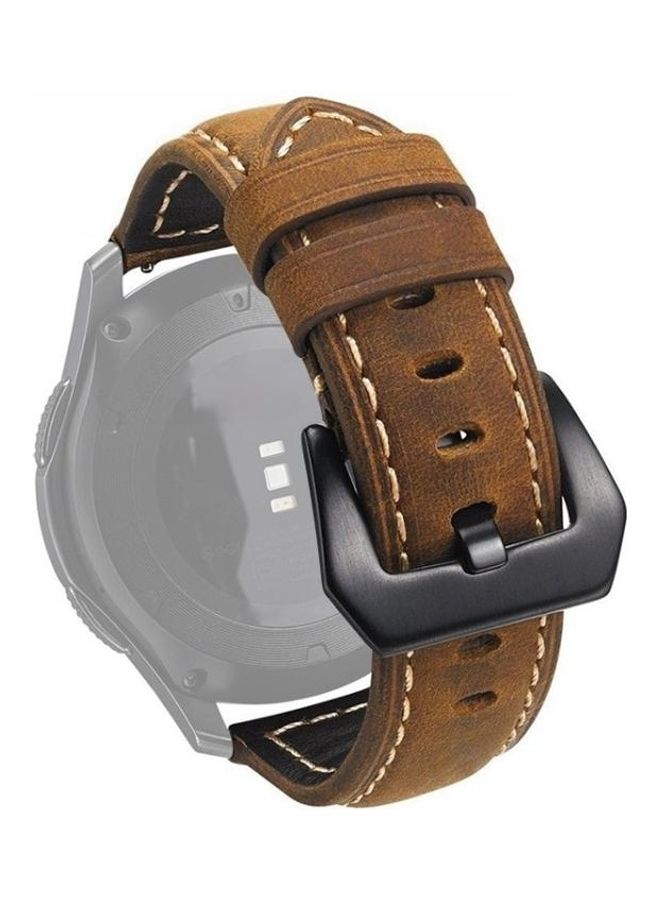NIBEMINENT Frosted leather large black buckle For Huawei Watch GT 2 Pro Dark Brown - Image 3