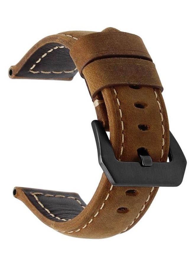 NIBEMINENT Frosted leather large black buckle For Huawei Watch GT 2 Pro Dark Brown - Image 2