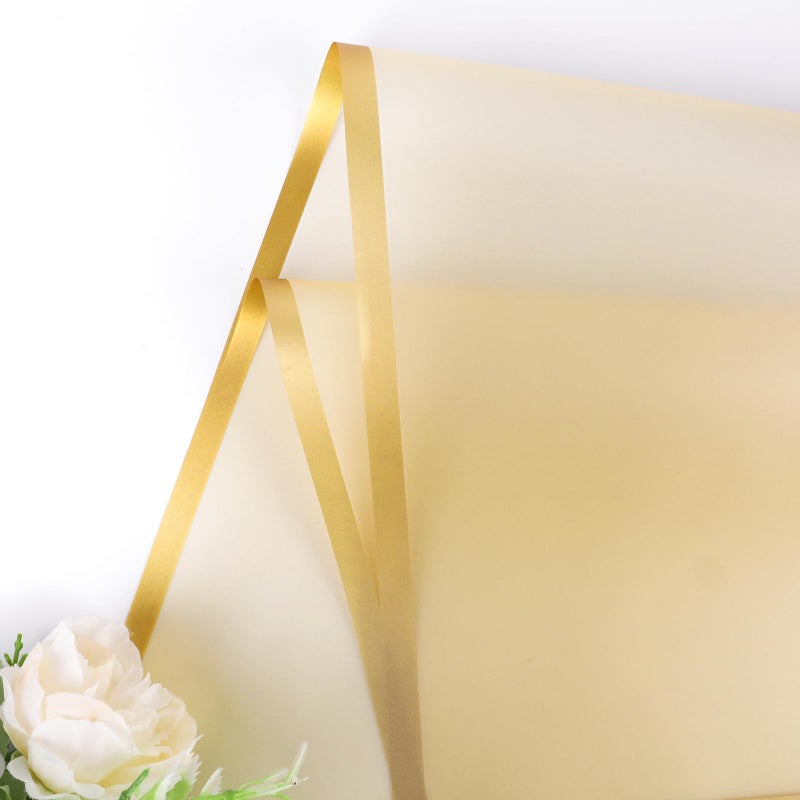 FUHITIM 20 Sheets Flower Wrapping Paper - Waterproof Floral Bouquet Packaging Paper for DIY Craftsï¼ŒFlorist Supplies Packaging Paper for Wedding Birthday Gift (Translucent Gold) - Image 4