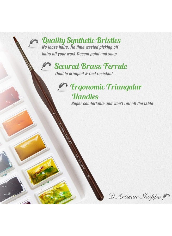 D'Artisan Shoppe - Small Paint Brush Set Craft. 4 Pc Flat Paint Brushes For Acrylic Painting Size 0. Model Brush For Dry Brushes Warhammer 40K Paint By Numbers Mini Detail Hobby Art Touch Up Miniature Painting - Image 1