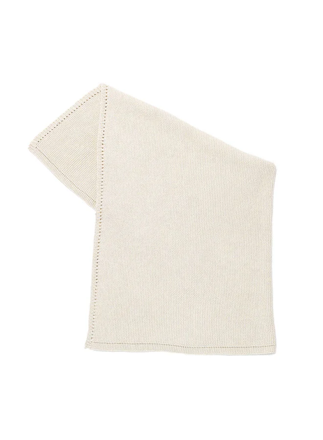 The Little Green Sheep Snuz Organic Knitted Cellular Baby Blanket, Linen Mateiral, Breathable And Lightweight, 100% Organic Cotton, Size 75X75Cm