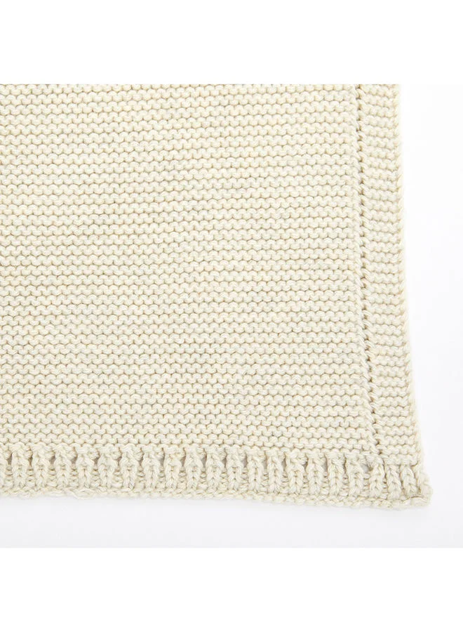 The Little Green Sheep Snuz Organic Knitted Cellular Baby Blanket, Linen Mateiral, Breathable And Lightweight, 100% Organic Cotton, Size 75X75Cm