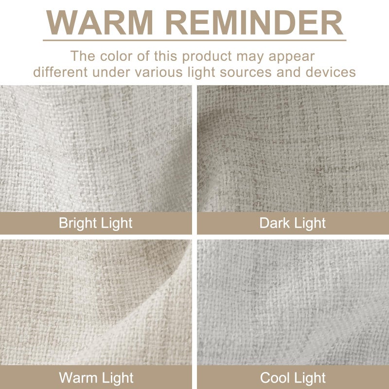 100% Blackout Shield Linen Blackout Curtains for Bedroom 102 Inches Long, Back Tab/Rod Pocket Living Room Drapes, Thermal Insulated Blackout Curtains 2 Panels Set, 50" W x 102" L, Beige - Image 3