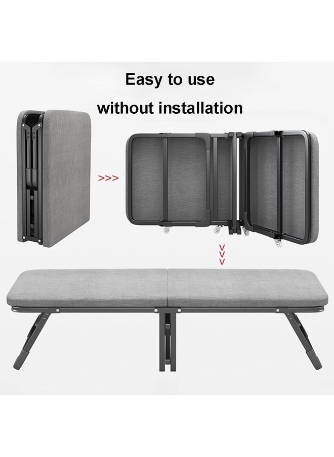 MYK - Rollaway Beds for Adults, Folding Bed with Mattress, Portable Folding Bed, Office Nap Folding Bed, for Home, Office, Camping - Image 1