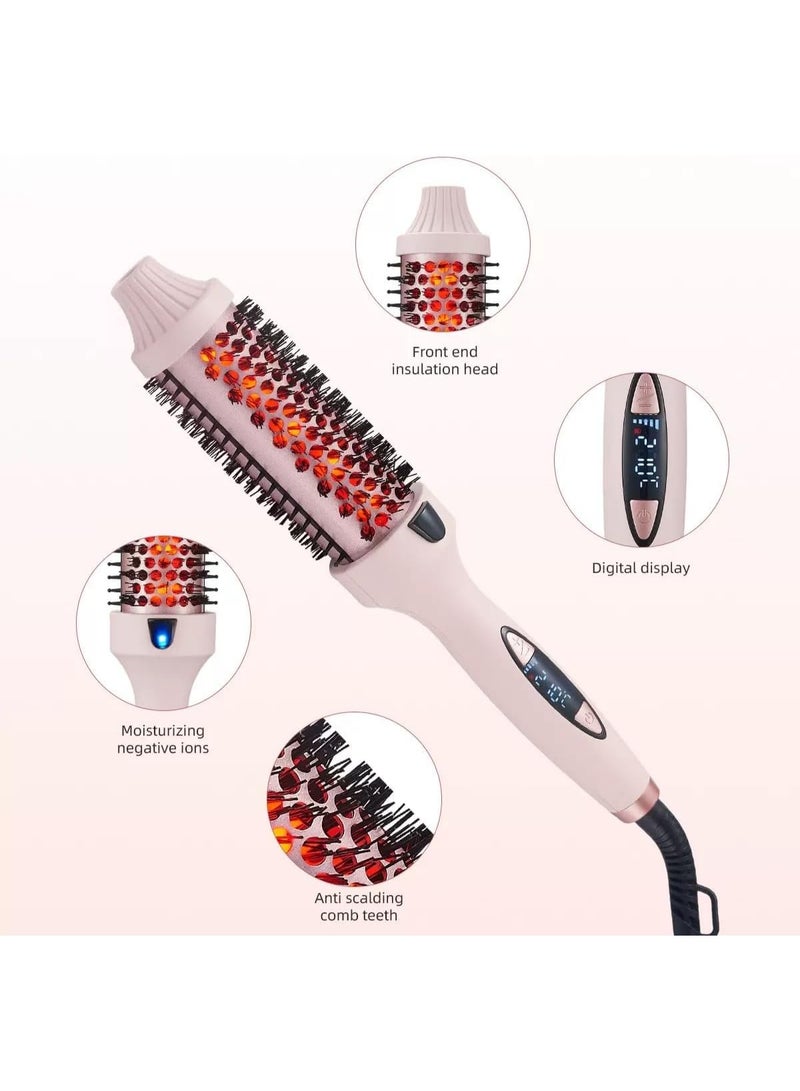 اترجسز Blowout فرشاة حرارية، 1.5 بوصة ساخنة جولة فرشاة الشعر الكهربائية مع تكنولوجيا الأيونات السلبية، 5 إعدادات الحرارة، مزدوجة الجهد، حجم الصالون Blowout والنهاية الناعمة الوردي - Image 4