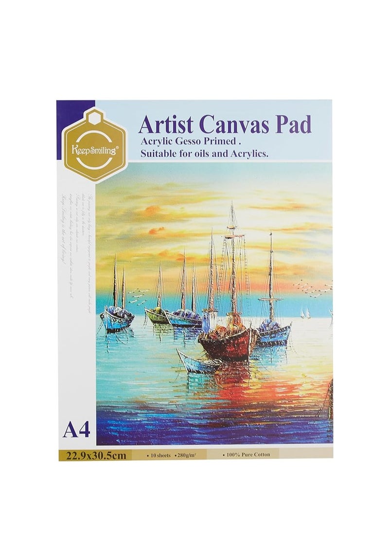 Keep Smiling Artist Canvas Pad, (A4)  - Image 1
