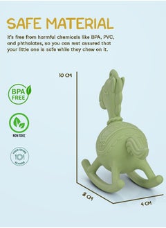 BAYBEE Baybee Molar Silicone Teether for Baby Food Grade BPA Free Pacifier for Toddler Babies to Soothe Gums, Easy to Grasp and Hand Chewing Soother Teething Horse Toys for Baby Infant 6-12 Month (Green)  - Image 4