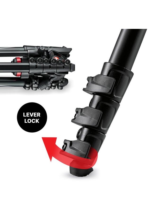 Manfrotto Befree Travel, Light Weight, Fluid Drag System Professional Video Tripod, Black (MVKBFRL-LIVEUS)  - Image 5