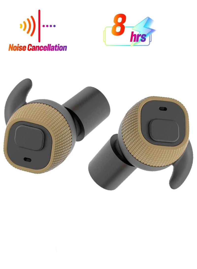 ارواق سماعات أذن M20، سماعات أذن تكتيكية لإلغاء الضوضاء، سدادات أذن محمولة وخفيفة الوزن وعالية الجودة، تصميم أنيق وسماعات أذن متينة لحماية السمع، (بني) - Image 1