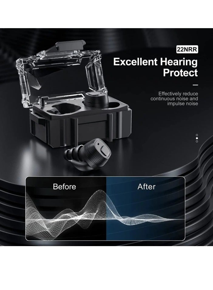 ارواق سماعات أذن M20، سماعات أذن تكتيكية لإلغاء الضوضاء، سدادات أذن محمولة وخفيفة الوزن وعالية الجودة، تصميم أنيق وسماعات أذن متينة لحماية السمع، (بني) - Image 4