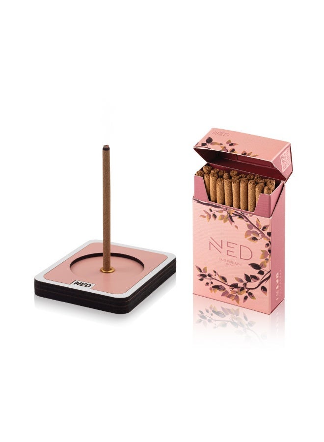 Ned Scand Oud Pack with Base – Natural Vietnamese Incense Sticks Aged with Luxury French Perfume – 25 Long-Lasting Sticks | 45+ Minutes Burn Time - Image 1