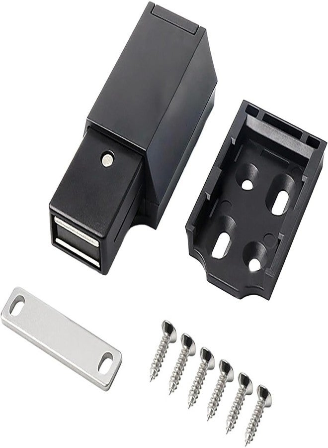 VICTAC Heavy Duty Push to Open Door Catch, Cabinet Push Magnet Magnetic Touch Latches Hidden Door Latch Push to Release Tip on Closet Strong Pop Out Black 1 pcs - Image 1