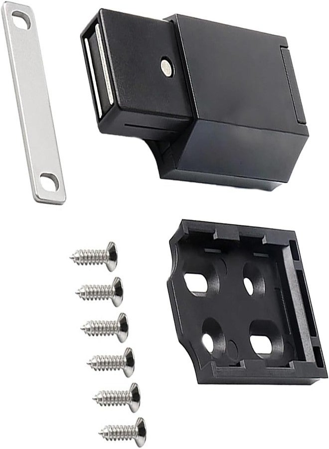 VICTAC Heavy Duty Push to Open Door Catch, Cabinet Push Magnet Magnetic Touch Latches Hidden Door Latch Push to Release Tip on Closet Strong Pop Out Black 1 pcs - Image 2