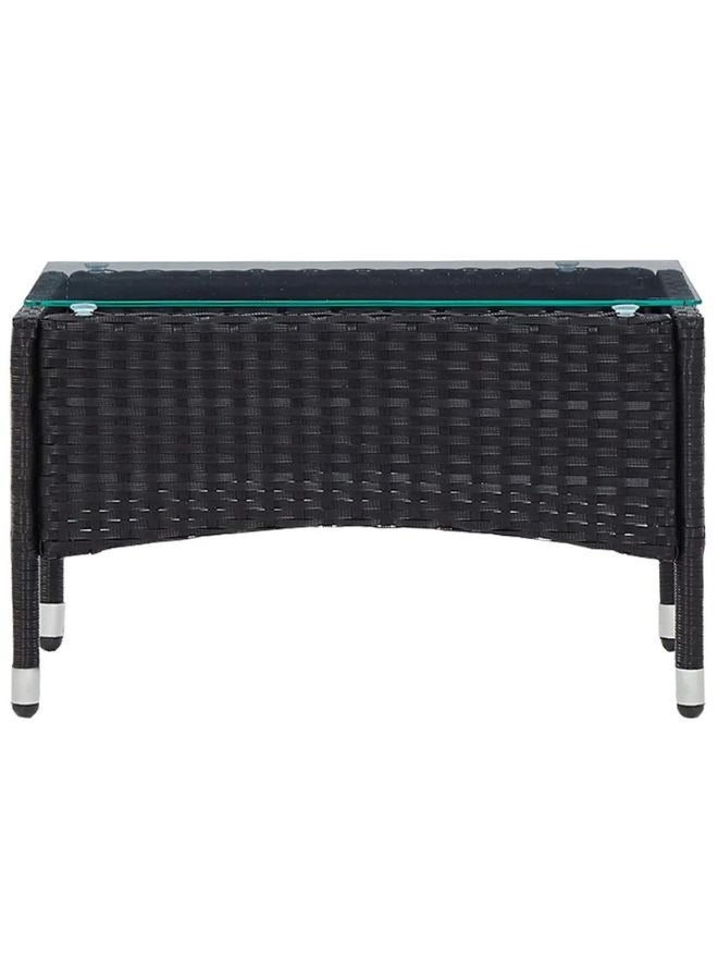 vidaxl vidaXL 2 Piece Garden Lounge Set with Cushion Poly Rattan Black  - Image 2