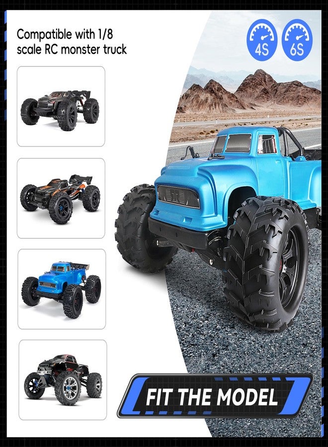 AllinRC PreGlued 1/8 RC Monster Truck Buggy Wheels and Tires 17mm Hex with Foam Inserts for Traxxas Maxx Tmaxx E-Revo 2.0 3.3 Arrma Kraton Typhon 6S HSP HPI Savage Flux Redcat Kaiju - Image 2