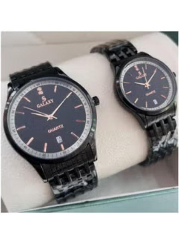 Casual Stainless Steel Quartz Analog Couple Watch