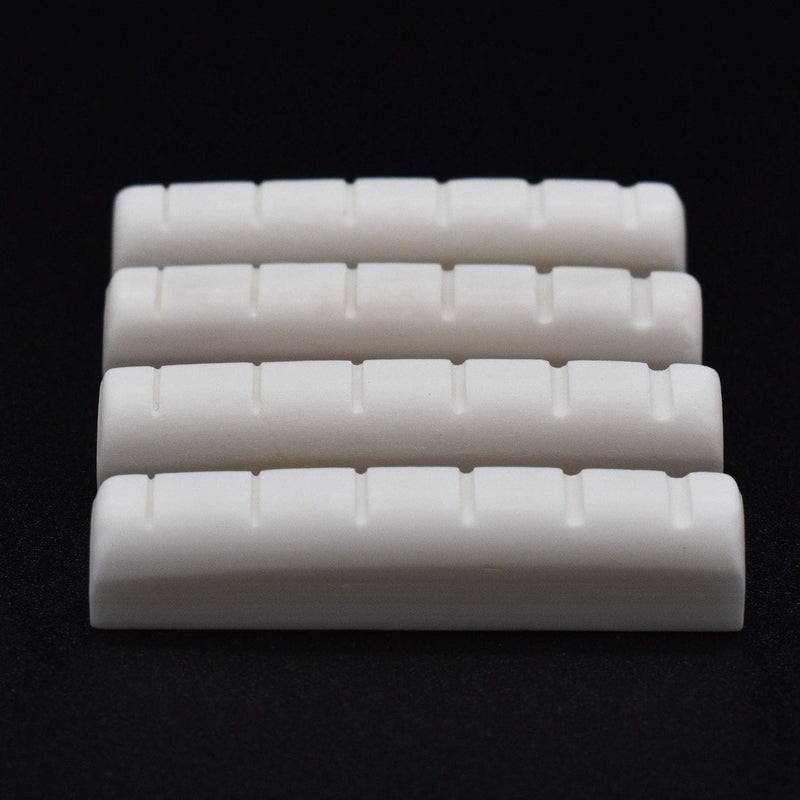 Vencetmat Acoustic Guitar Nut, Fit for 43mm Neck Slot, Pure Complete Bone, Ivory Color, 4 Pack - Image 1
