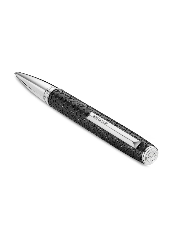 Saint Honore Paris Champ De Mars Black and Silver Pen with Sh Engraving for Men's