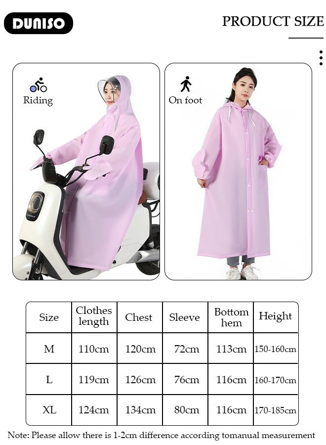DUNISO Adult Rain Coat, Emergency Rain Coats for Women with Hood and Drawstring, Reusable Outdoor Waterproof Thick Rain Ponchos for Adults, Portable EVA One-piece Rain Jacket Ponchos Adult for Family Fishing Travel - Image 4