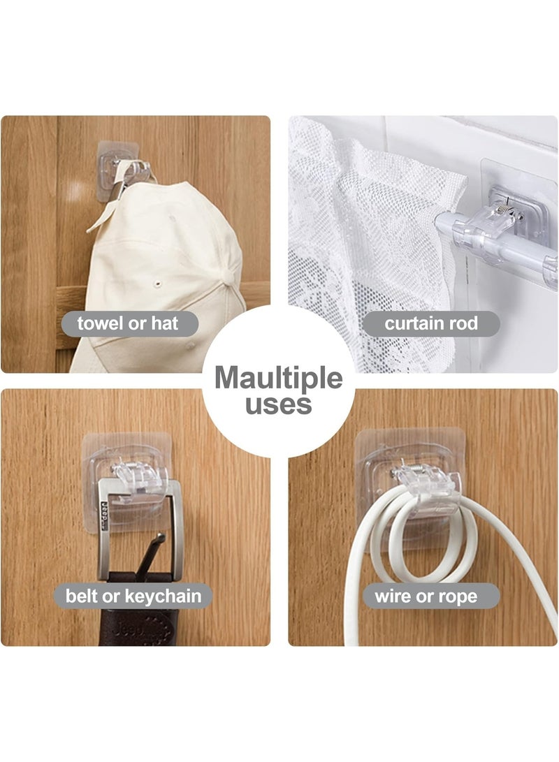 2PCS No Drill Curtain Rod Brackets, Heavy Duty Self Adhesive Hooks No Tools Needed Adjustable for Bathroom Kitchen Living Room - Image 5