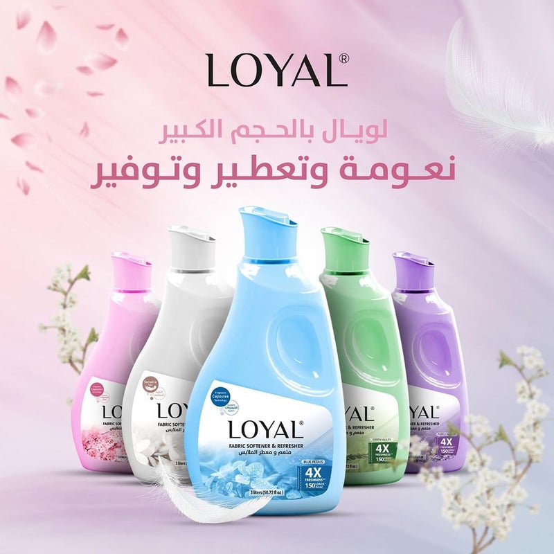 Loyal Fabric Softener And Freshener with Blue Petals Fragrance Capsule 4X Freshness, up to 150 Loads | 3000 ML | 101.44 fl oz - Image 3