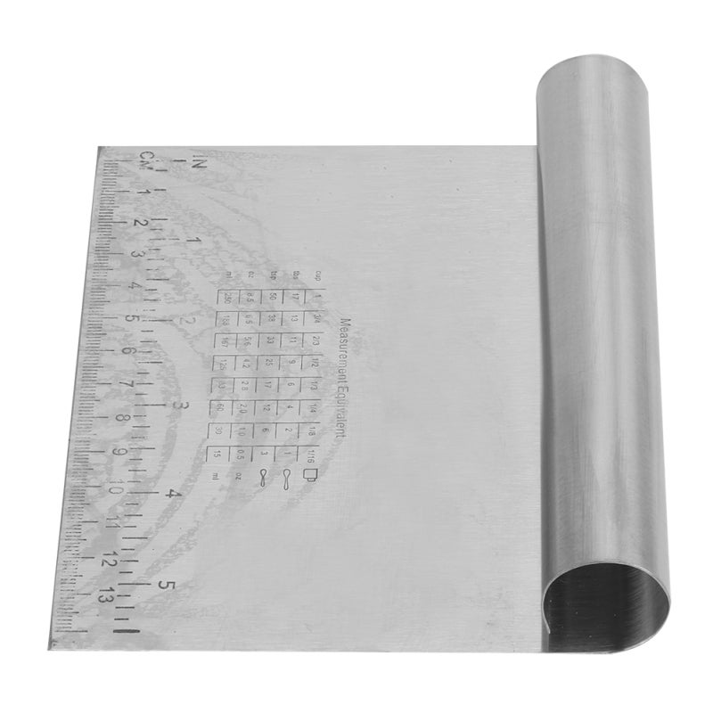 Dough Scraper: Stainless Steel, Precise Measuring Scale, Durable Rust-Resistant - Multi-Functional Pastry Cutter for Household Kitchen Baking, Food Collection & Work Surface Cleaning - Image 2