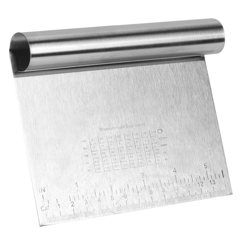 Dough Scraper: Stainless Steel, Precise Measuring Scale, Durable Rust-Resistant - Multi-Functional Pastry Cutter for Household Kitchen Baking, Food Collection & Work Surface Cleaning - Image 5