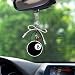 SuperKaKa Lucky 8 Ball Rearview Mirror Hanging Ornament Car Accessories for Women Cute Car Interior Decor Charm with Pearl Bow and Cherry Pendant Rear View Mirror Decorations Auto Accessories - Image 2