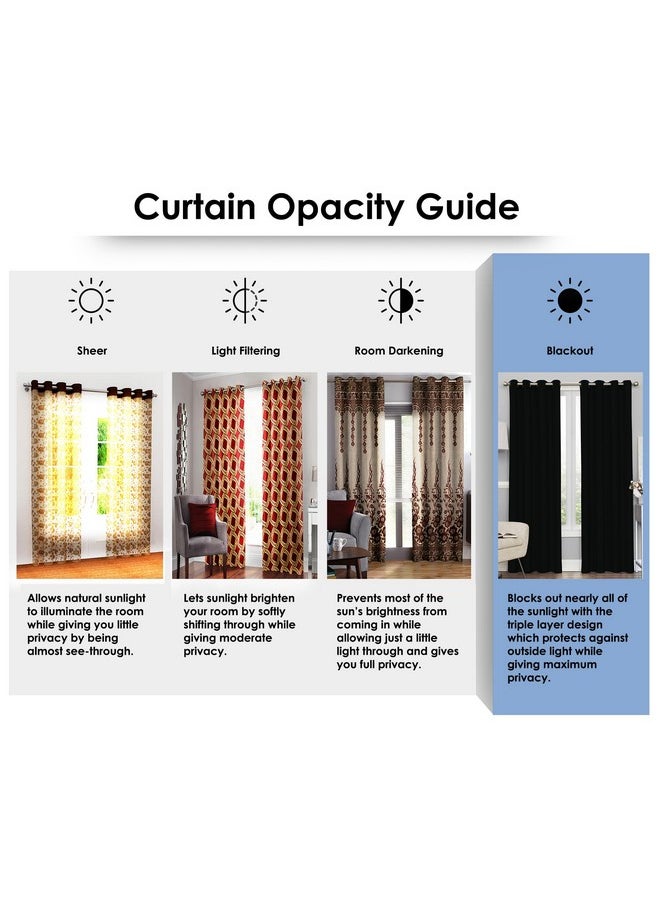 Story@Home Story@Home Blackout Door Curtains 7 Feet Long Set of 2 | Hexagon Design Door Curtain | Thermal Insulated Curtains | Room Darkening Curtains | Door Curtains for Living Room | (116 x 215 cm, Blue)  - Image 5