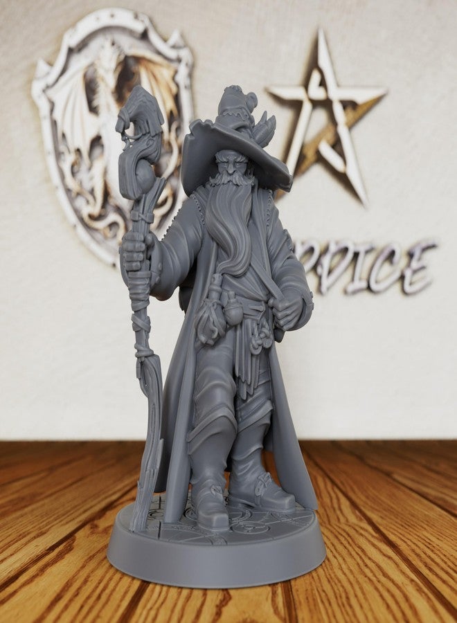 AUSPDICE Unpainted Hero Wizard Miniature- DND Minis Designed for Dungeons and Dragons, Tabletop RPG Fantasy Games, Warhammer TTRPG, Versatile RPG Accessory for Fantasy Gaming Fans-AS619 - Image 1