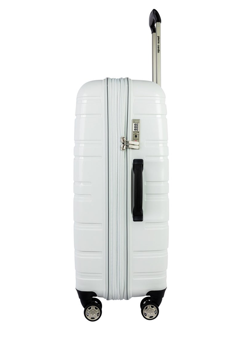 pierre cardin Pierre Cardin Hard Suitcase Trolley Set Of 4 White Large29" (78x52x29),Medium (69x45x26),Cabin(55.5x38x20),Beauty Case(35x29x18)CM  - Image 3