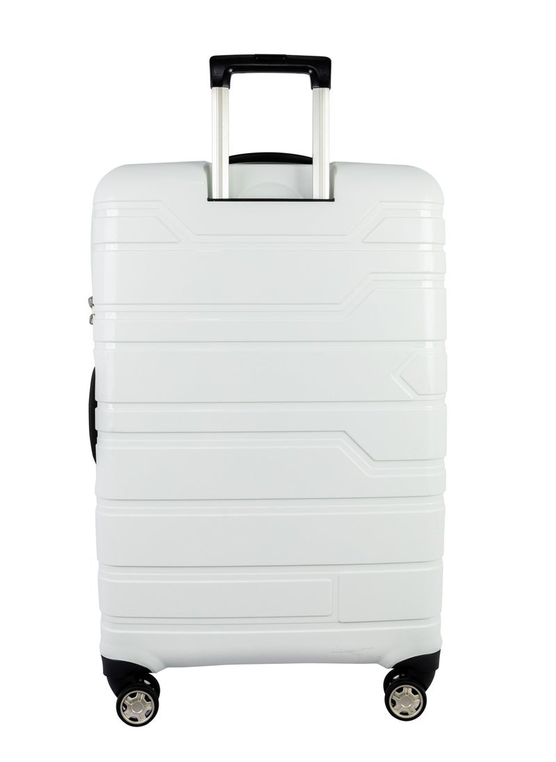 pierre cardin Pierre Cardin Hard Suitcase Trolley Set Of 4 White Large29" (78x52x29),Medium (69x45x26),Cabin(55.5x38x20),Beauty Case(35x29x18)CM  - Image 4