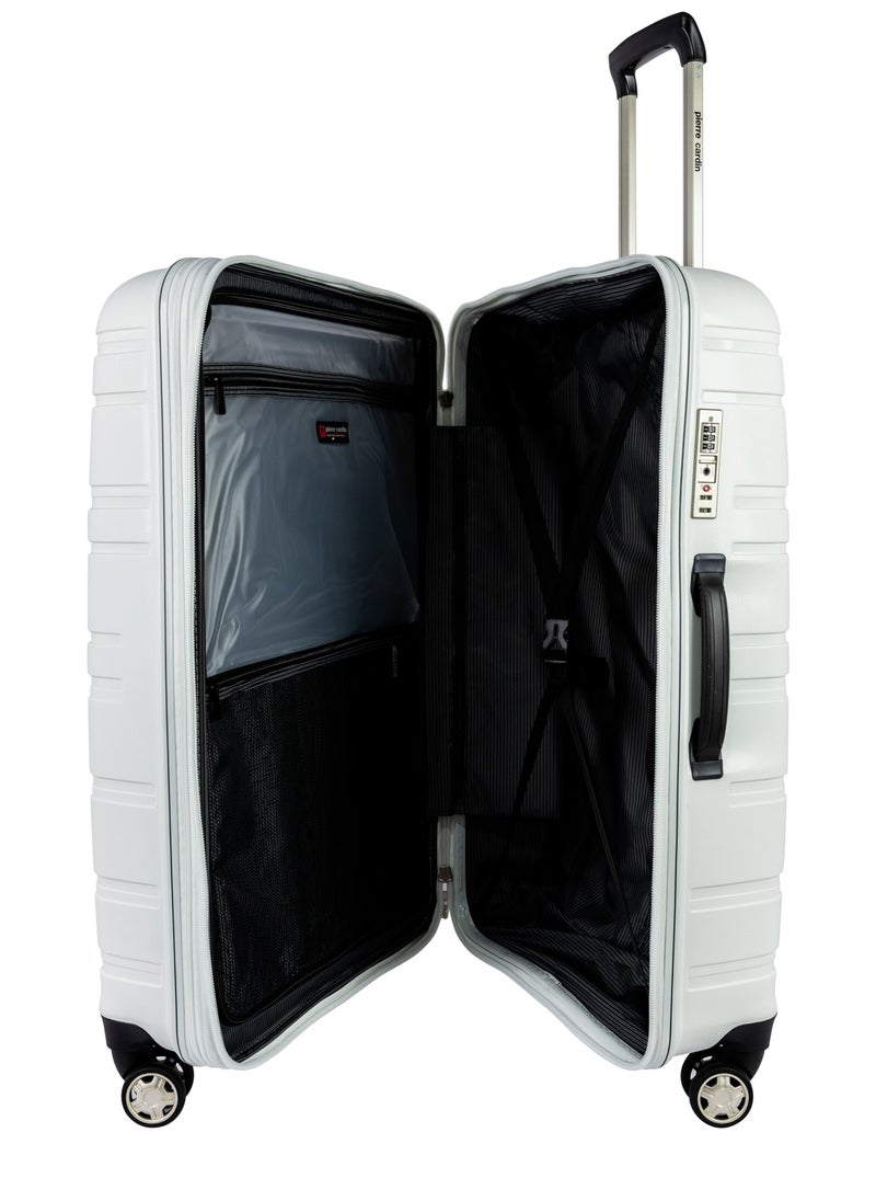 pierre cardin Pierre Cardin Hard Suitcase Trolley Set Of 4 White Large29" (78x52x29),Medium (69x45x26),Cabin(55.5x38x20),Beauty Case(35x29x18)CM  - Image 5