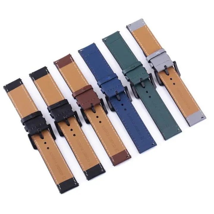 Bluejw 18mm 20mm 22mm 24mm Genuine Leather Watch Band Replacement Strap for Samsung Galaxy Watch & HUAWEI Smart Watches – Premium Wrist Bracelet Compatible with Multiple Models - Image 5