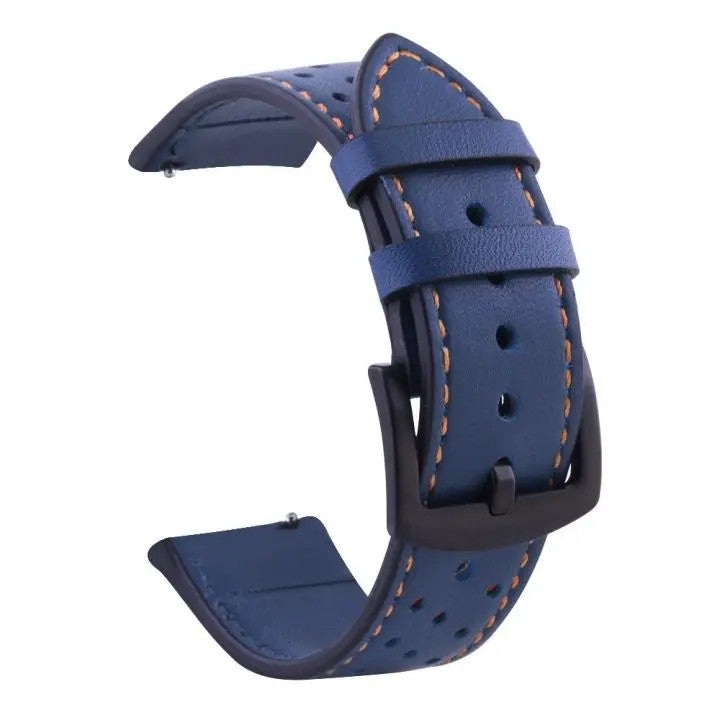 Bluejw 18mm 20mm 22mm 24mm Genuine Leather Watch Band Replacement Strap for Samsung Galaxy Watch & HUAWEI Smart Watches – Premium Wrist Bracelet Compatible with Multiple Models - Image 1