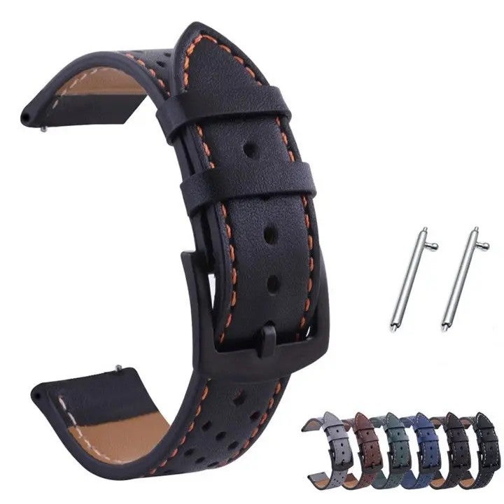 Bluejw 18mm 20mm 22mm 24mm Genuine Leather Watch Band Replacement Strap for Samsung Galaxy Watch & HUAWEI Smart Watches – Premium Wrist Bracelet Compatible with Multiple Models - Image 3