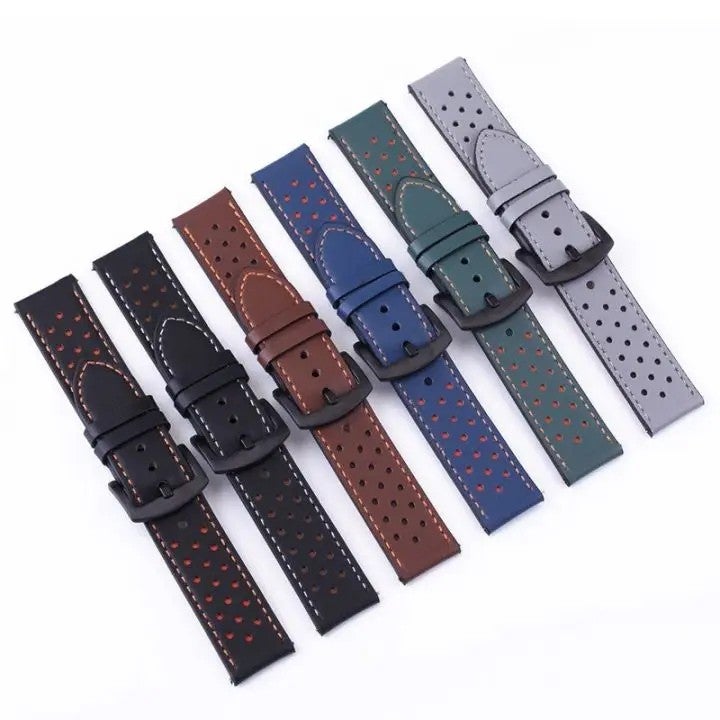 Bluejw 18mm 20mm 22mm 24mm Genuine Leather Watch Band Replacement Strap for Samsung Galaxy Watch & HUAWEI Smart Watches – Premium Wrist Bracelet Compatible with Multiple Models - Image 2