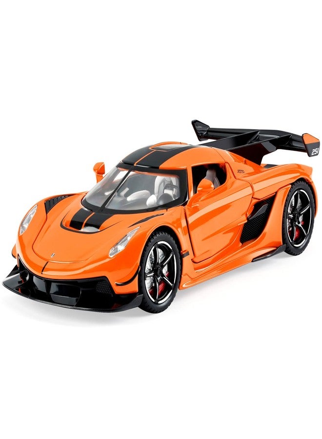 SASBSC Toy Cars for Kids 1/22 Koenigsegg Jesko Die Cast Metal Toy Cars (Orange) - Image 1