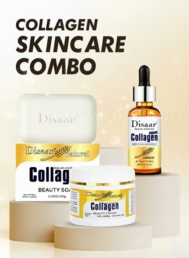 Collagen Skincare Combo Set Beauty Cream Serum Soap Anti Aging Whitening Moisturizing Skin Care