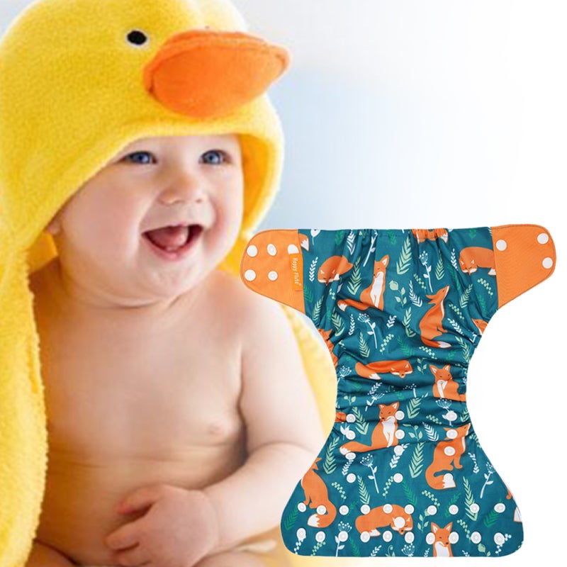 Cloth Diaper: Multicolor, Premium Breathable Waterproof Fabric, Washable Reusable - Adjustable 36cm To 46cm, Insert Opening For Stronger Absorbency - Diaper Insert Compatible Cloth Diaper For Babies A - Image 4